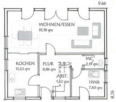 Zimmerei Heggemann Grundriss Kompaktes Einfamilienhaus Erdgeschoss